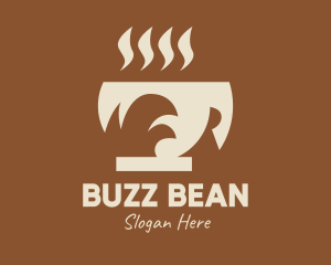 Brown Hot Coffee Drink logo design