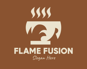 Brown Hot Coffee Drink logo design