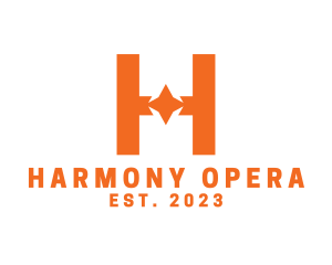 Orange Star H logo design