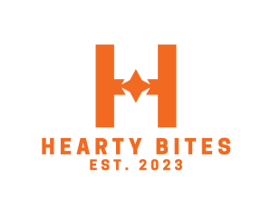 Orange Star H logo design