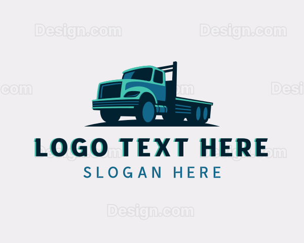 Flatbed Truck Delivery Cargo Logo