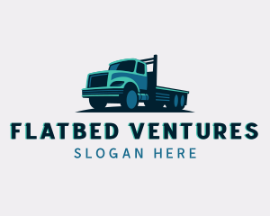 Flatbed Truck Delivery Cargo logo design