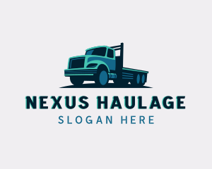 Flatbed Truck Delivery Cargo logo design