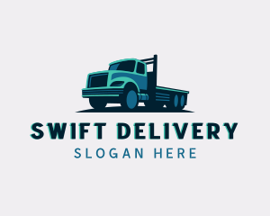 Flatbed Truck Delivery Cargo logo design