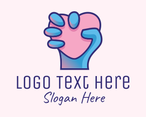 Heart Hand Hold logo design