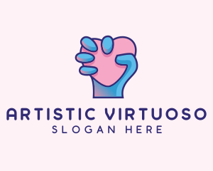 Heart Hand Hold logo design