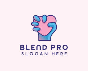 Heart Hand Hold logo design