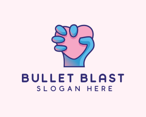 Heart Hand Hold logo design