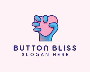 Heart Hand Hold logo design