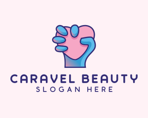 Heart Hand Hold logo design