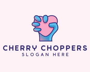 Heart Hand Hold logo design