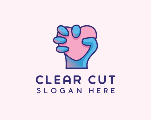 Heart Hand Hold logo design