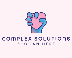 Heart Hand Hold logo design