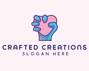 Heart Hand Hold logo design