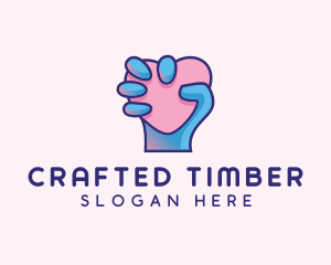 Heart Hand Hold logo design