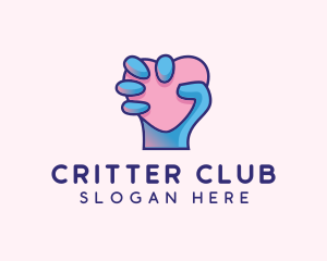 Heart Hand Hold logo design