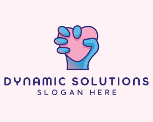 Heart Hand Hold logo design