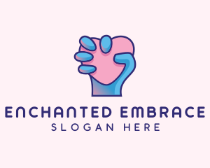 Heart Hand Hold logo design