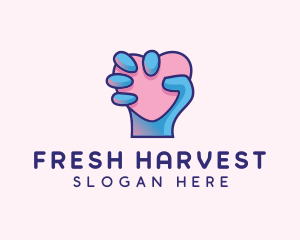 Heart Hand Hold logo design