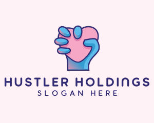 Heart Hand Hold logo design