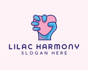 Heart Hand Hold logo design