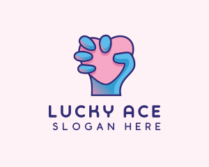 Heart Hand Hold logo design