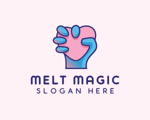 Heart Hand Hold logo design