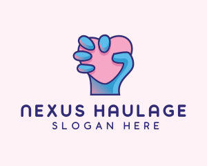 Heart Hand Hold logo design