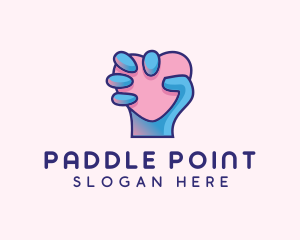 Heart Hand Hold logo design