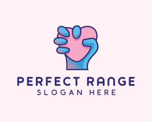 Heart Hand Hold logo design