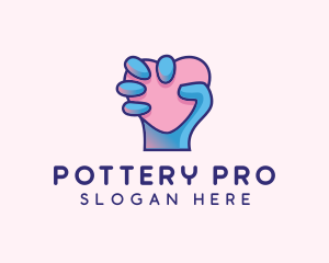 Heart Hand Hold logo design