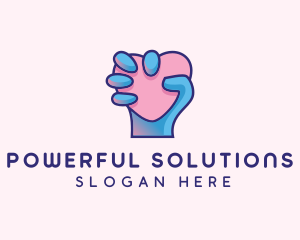 Heart Hand Hold logo design