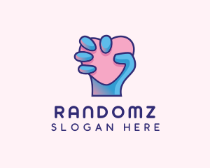 Heart Hand Hold logo design