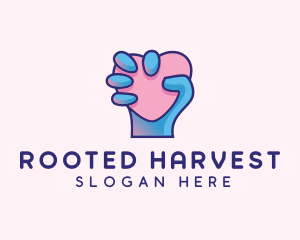 Heart Hand Hold logo design