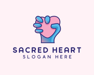 Heart Hand Hold logo design