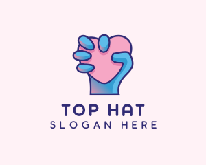 Heart Hand Hold logo design