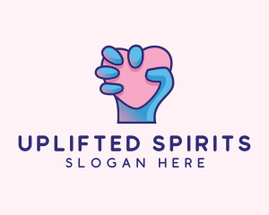 Heart Hand Hold logo design