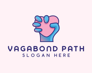 Heart Hand Hold logo design