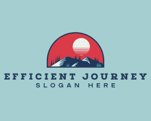 Sunset Mountain Adventure logo design