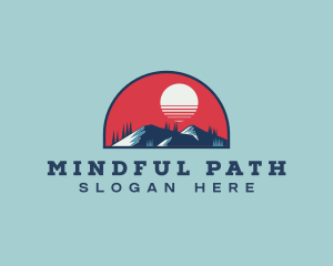 Sunset Mountain Adventure logo design