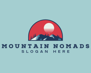 Sunset Mountain Adventure logo design