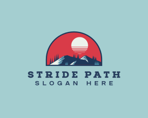 Sunset Mountain Adventure logo design