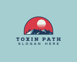 Sunset Mountain Adventure logo design