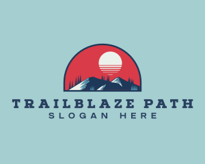 Sunset Mountain Adventure logo design