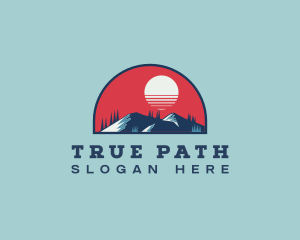 Sunset Mountain Adventure logo design