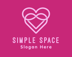 Pink Heart Valentines logo design