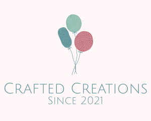 Balloon Yarn Ball  logo design