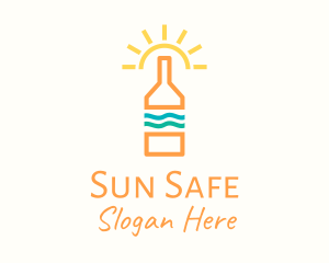 Sun Tropical Bottle logo design