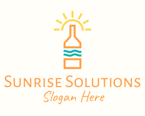 Sun Tropical Bottle logo design