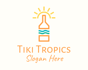 Sun Tropical Bottle logo design